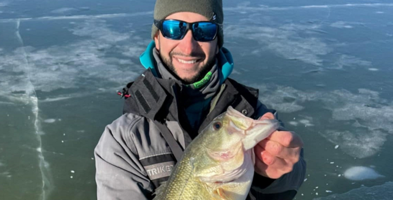 Ice fishing on Geneva Lake