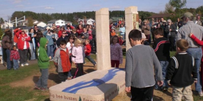 Stone and tile bench in Somerset
