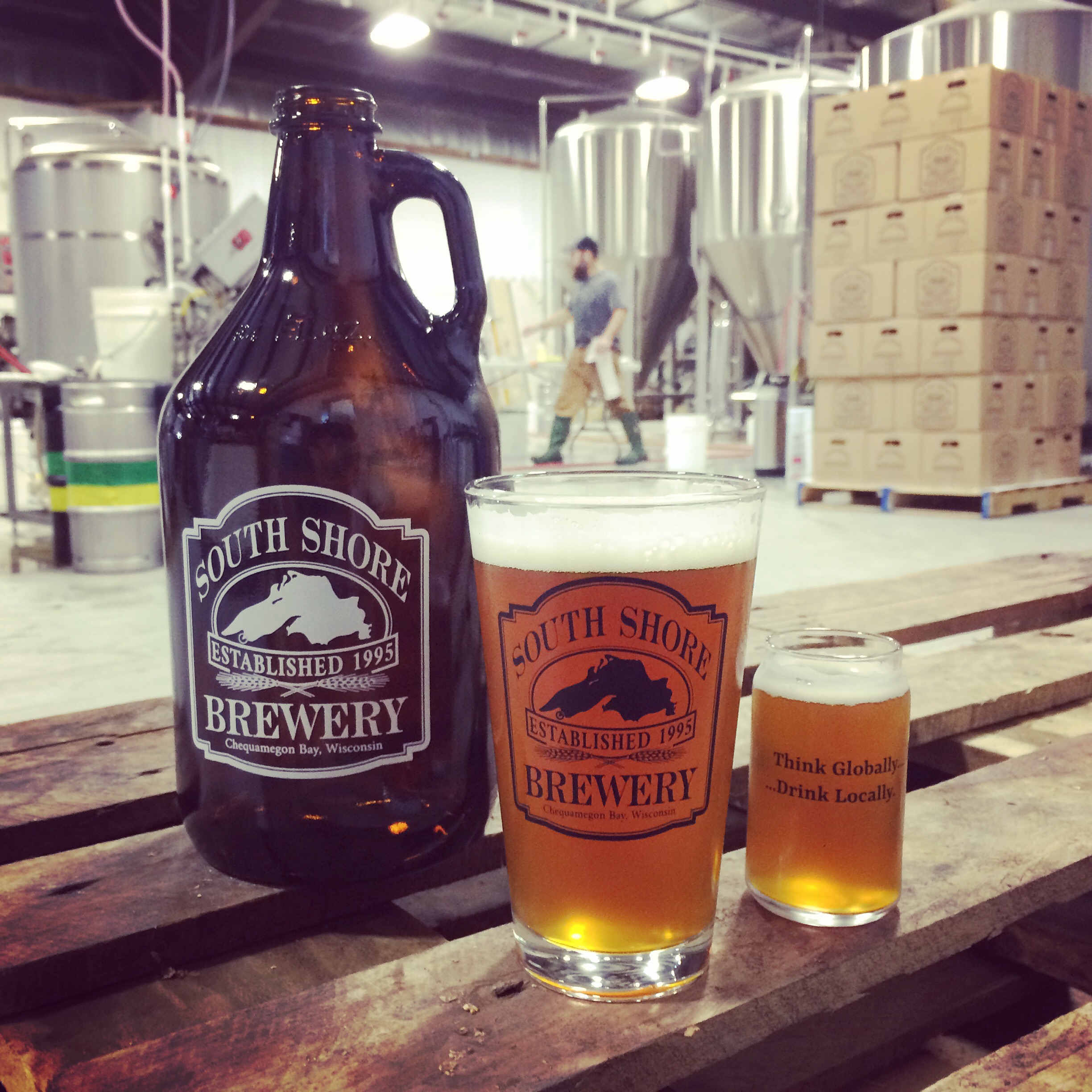 South Shore Brewery has new growlers, pint glasses and taster glasses for sale with the updated logo.