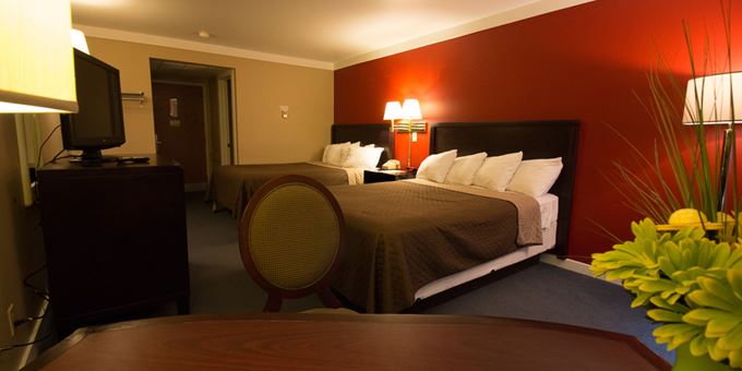 A view of one of the rooms at the hotel.
