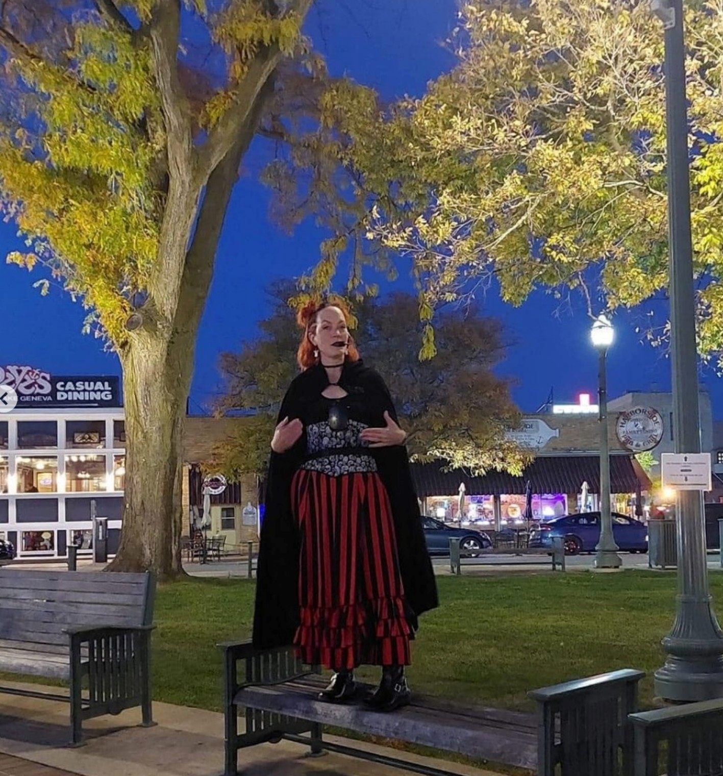 Tour guide on a ghost walk