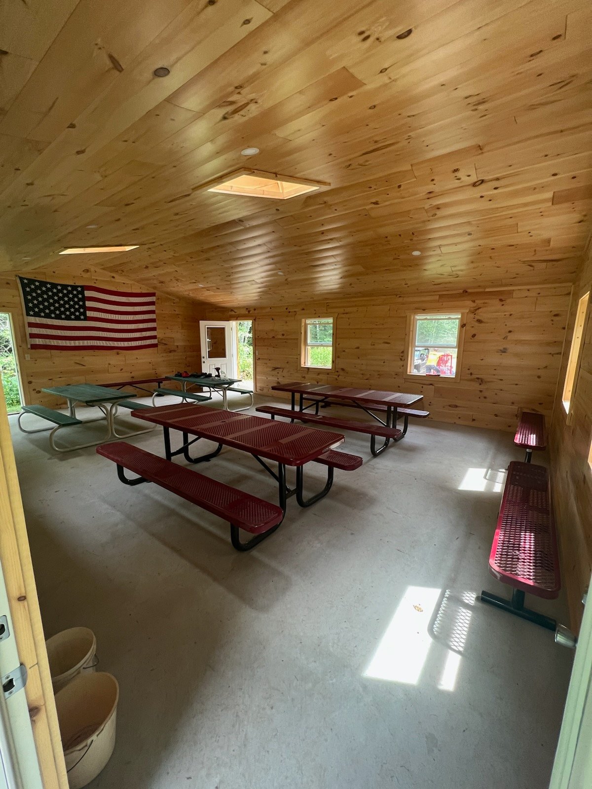 The inside of Parrish Highlander's ATV Club shelter welcomes ATV/UTVers as a place to rest.