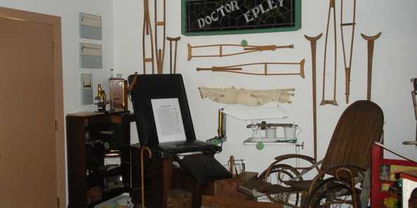 A medical office- sampling, in the history 
shed