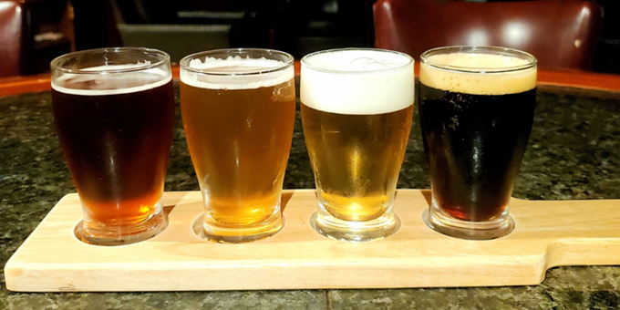 The beer flight at The Whitney, Hotel Mead