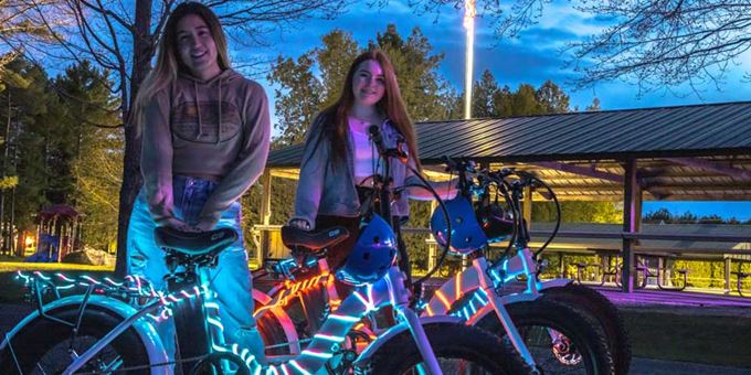 The Sunset Glow Roll is a fun tour that is lit up and at night.