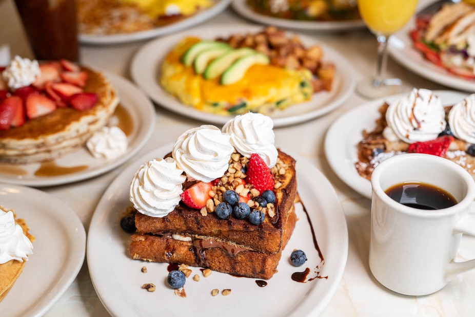 French toast with berries and whipped cream