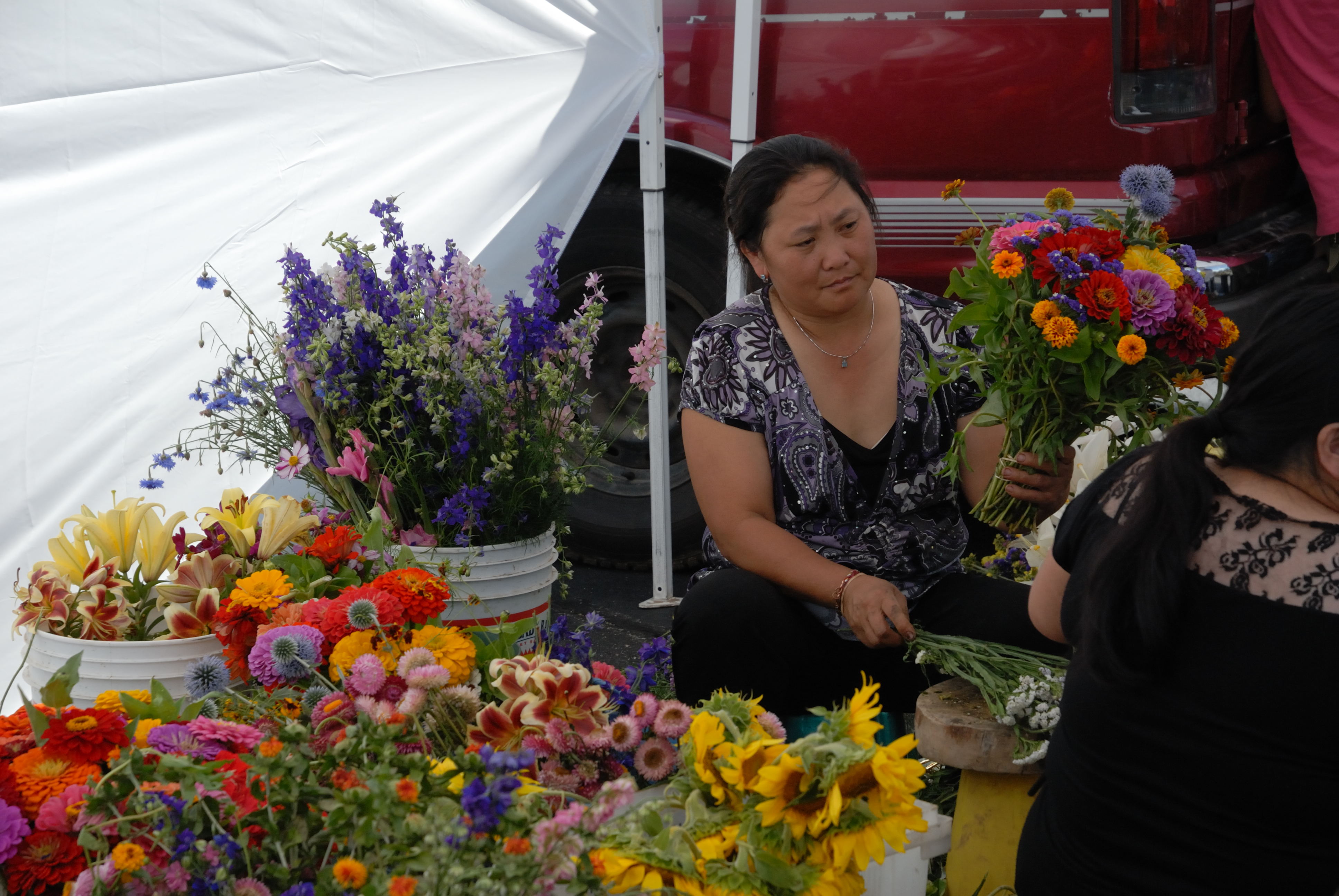 Booth at Farmers Market.