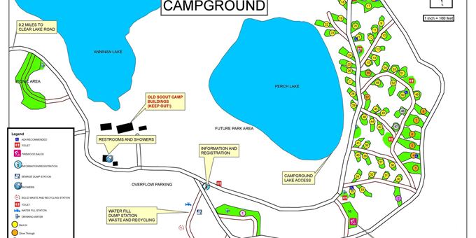 Map of Perch Lake Campground.