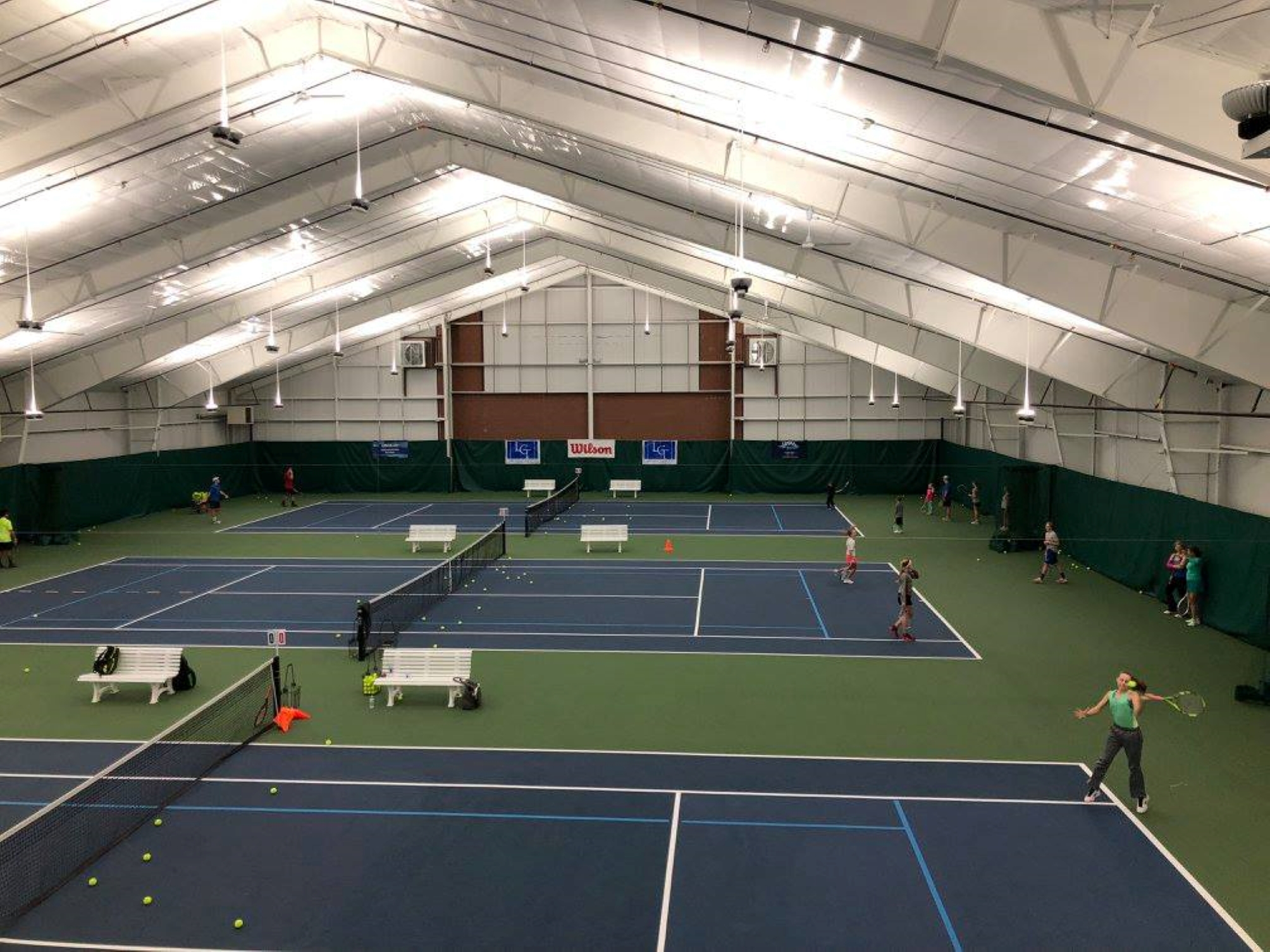 Overhead shot of the courts at Lake Geneva Tennis &amp; Pickleball