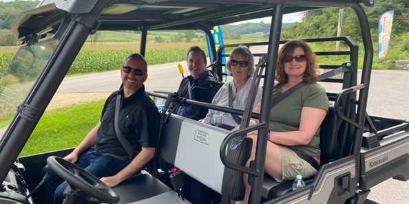 Tours are conducted in a Kawasaki Mule UTV, accommodations can be made for up to 5 people.