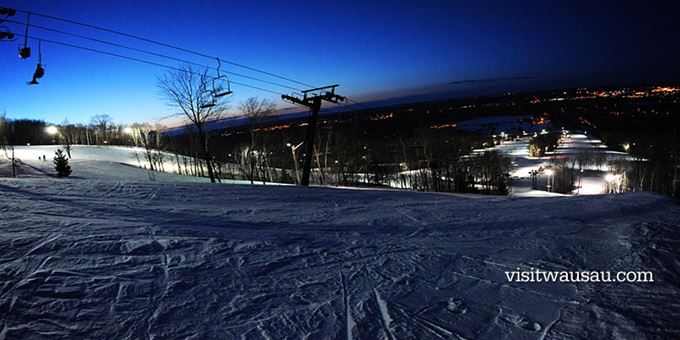 Spectacular views of Wausau at night from the slopes of Granite Peak Ski Area.