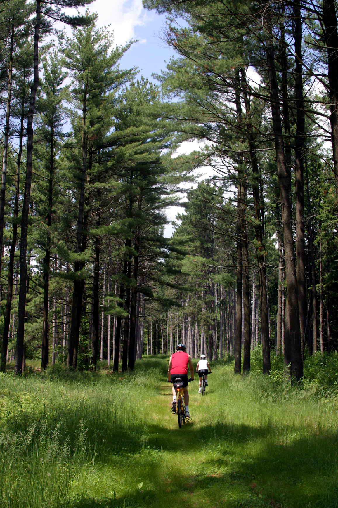 Biking on the Waupaca area trails.