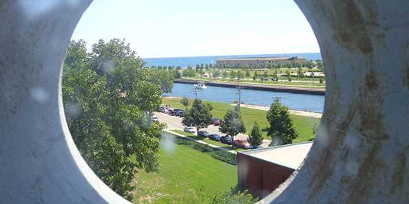 The view from the top of the Southport Lighthouse