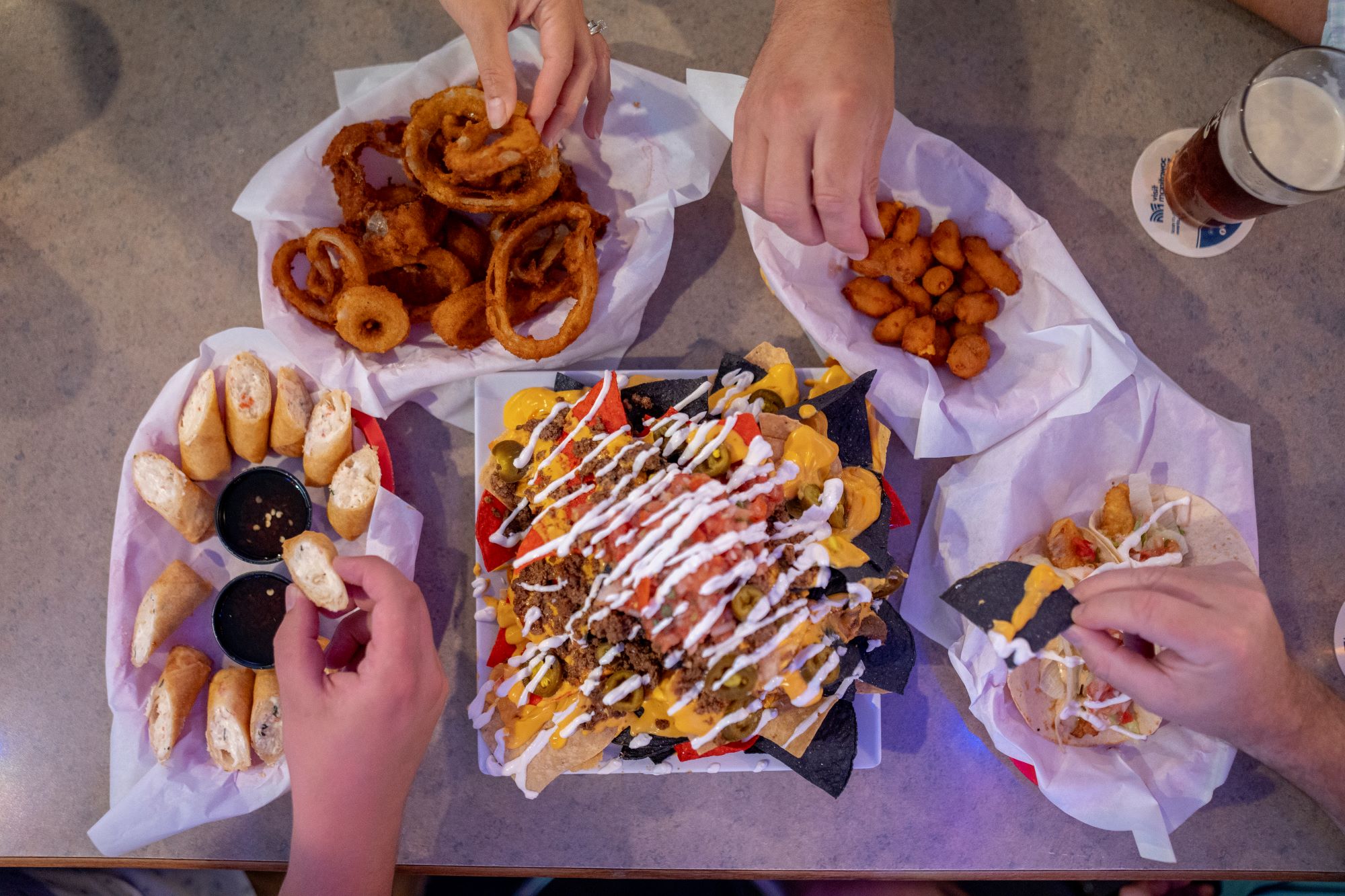 food spread at Fat Seagull