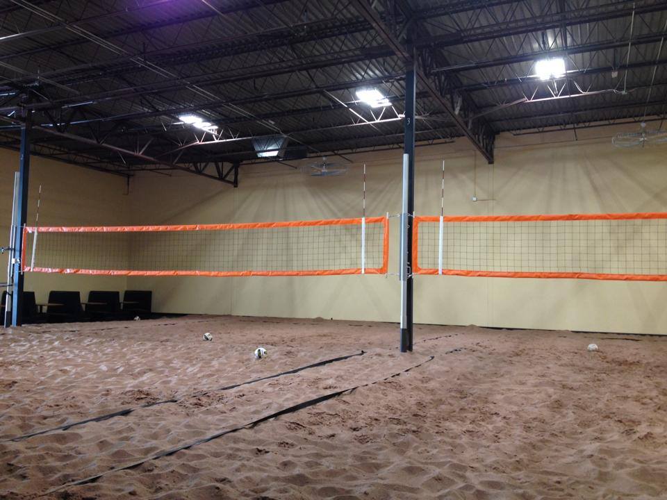 Indoor sand volleyball courts. Photo from the Superior Sands Facebook page.