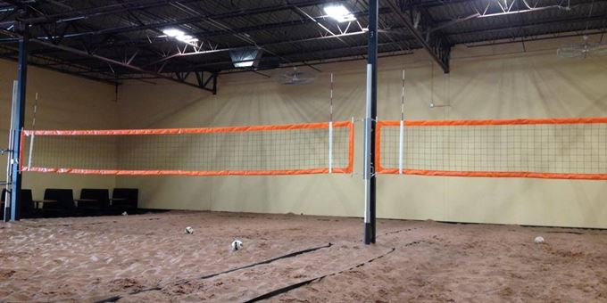 Indoor sand volleyball courts. Photo from the Superior Sands Facebook page.