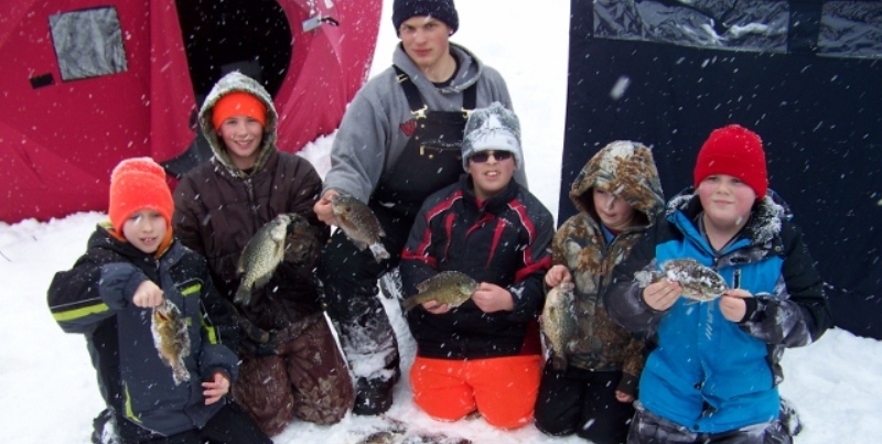 Ice Fishing for Panfish on a Phillips Area Lake