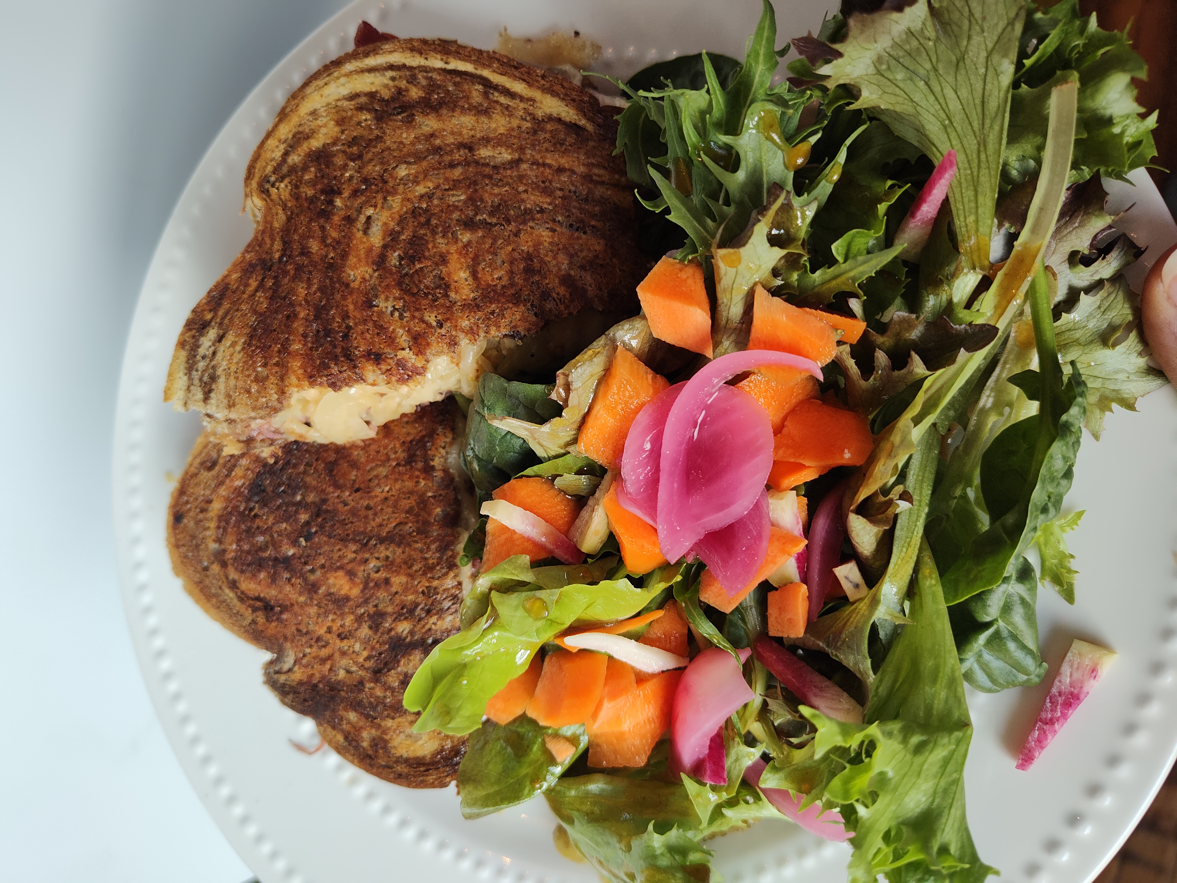 bright and delicious sandwich plate at Noble Rind Cheese