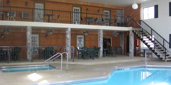 Pool area, showing pool side rooms