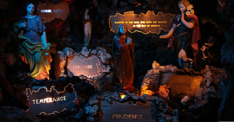 Inside cave Rudolph Grotto, Rudolph WI