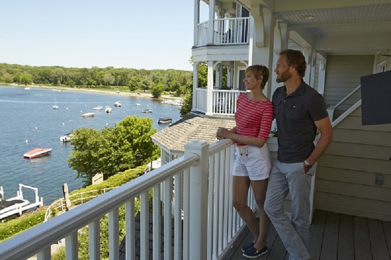 View from a room's balcony at the Geneva Inn