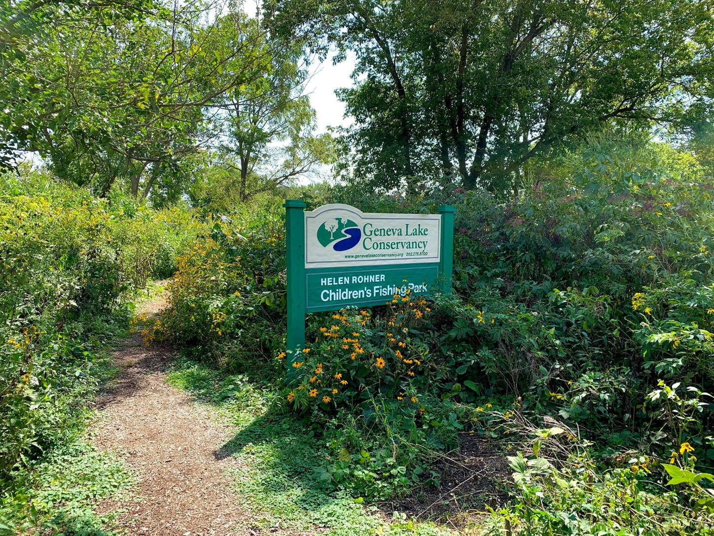 Entrance to the Helen Rohner Fishing Park.