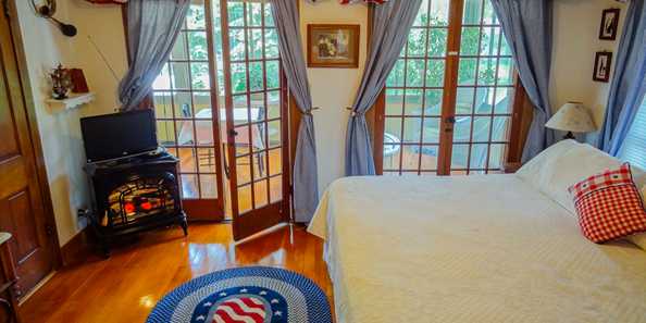 First Floor rooms, private baths, king beds at Lake Ripley Lodge
