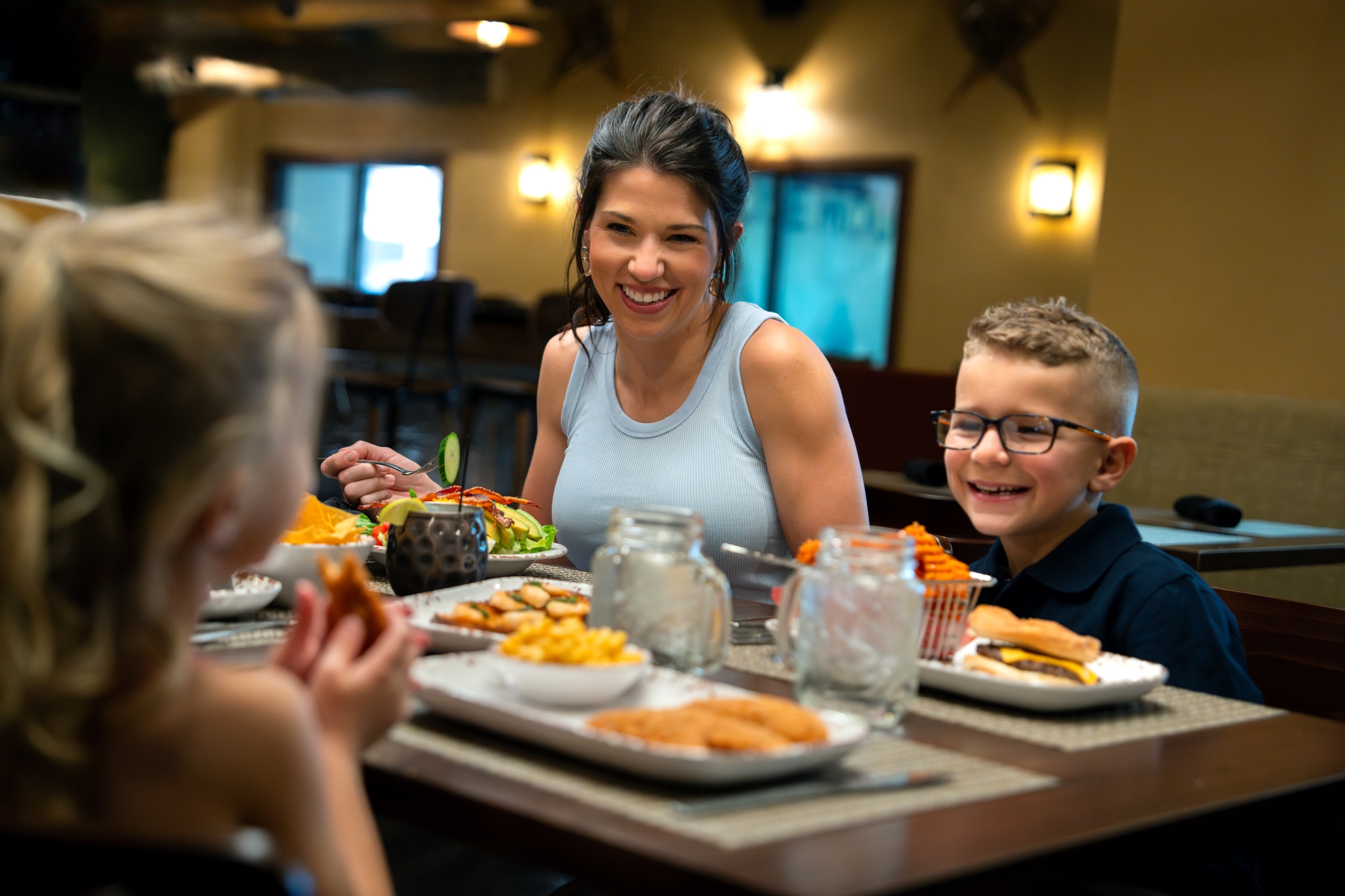 Family eating dinner at Moose &amp; Maple