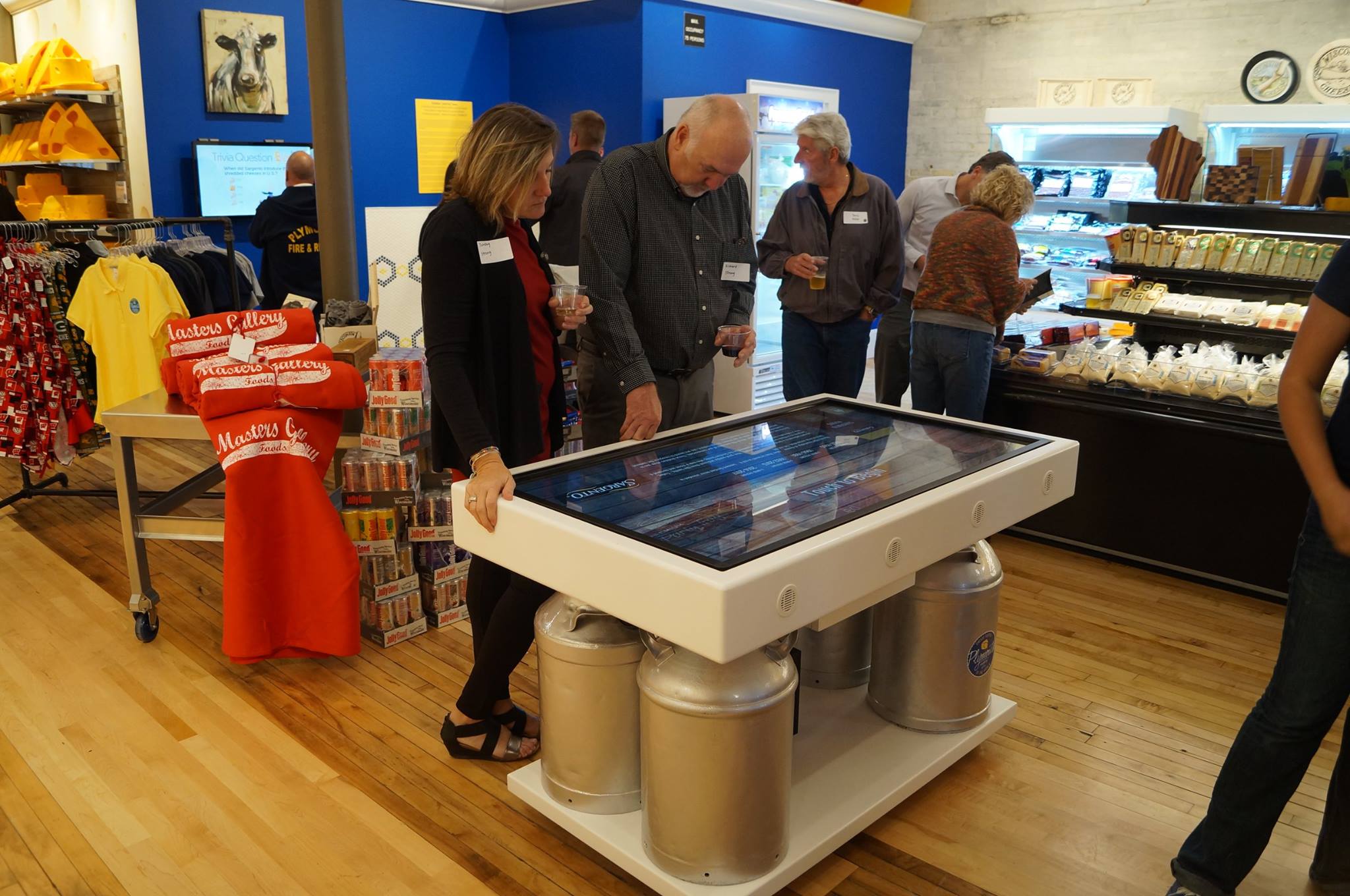 Interactive's throughout the center to learn about Plymouth's Cheese History on!