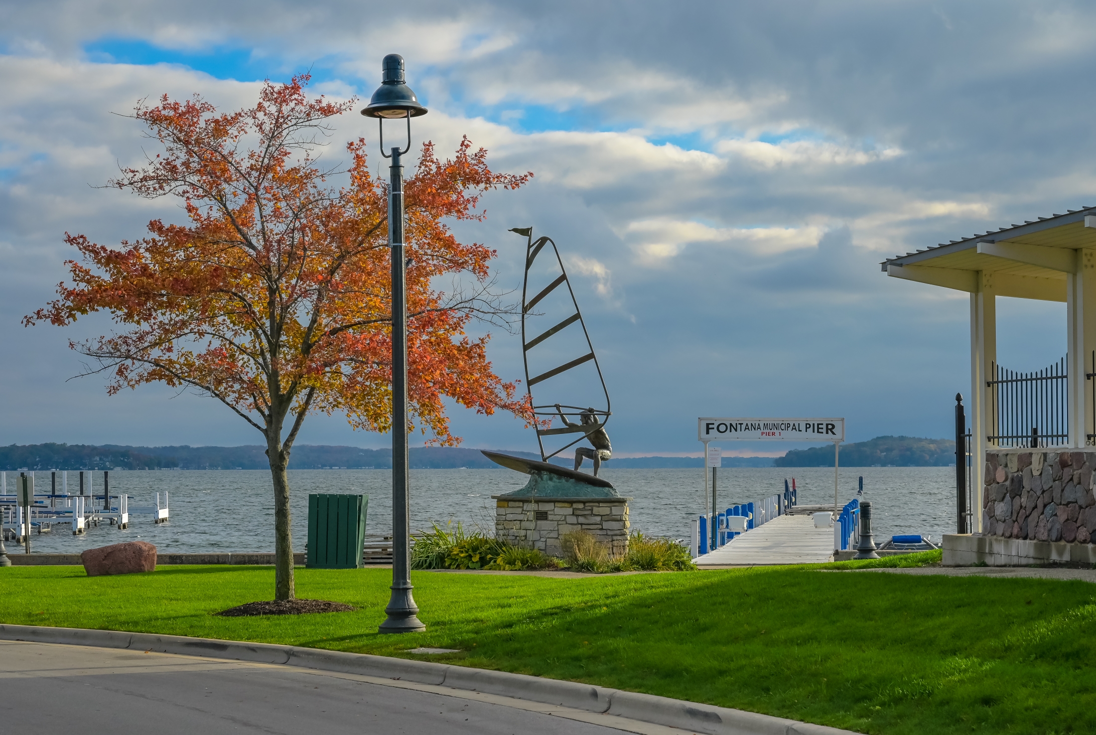 Lakefront in Fontana, Wisconsin.