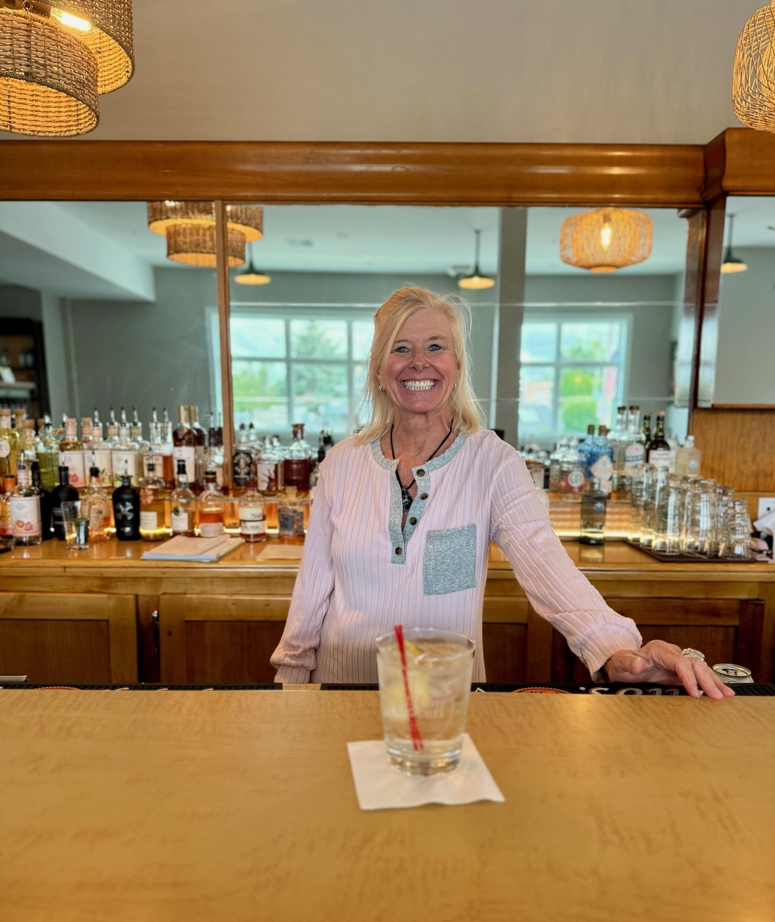 Bartender at the bar in The Green Grocer
