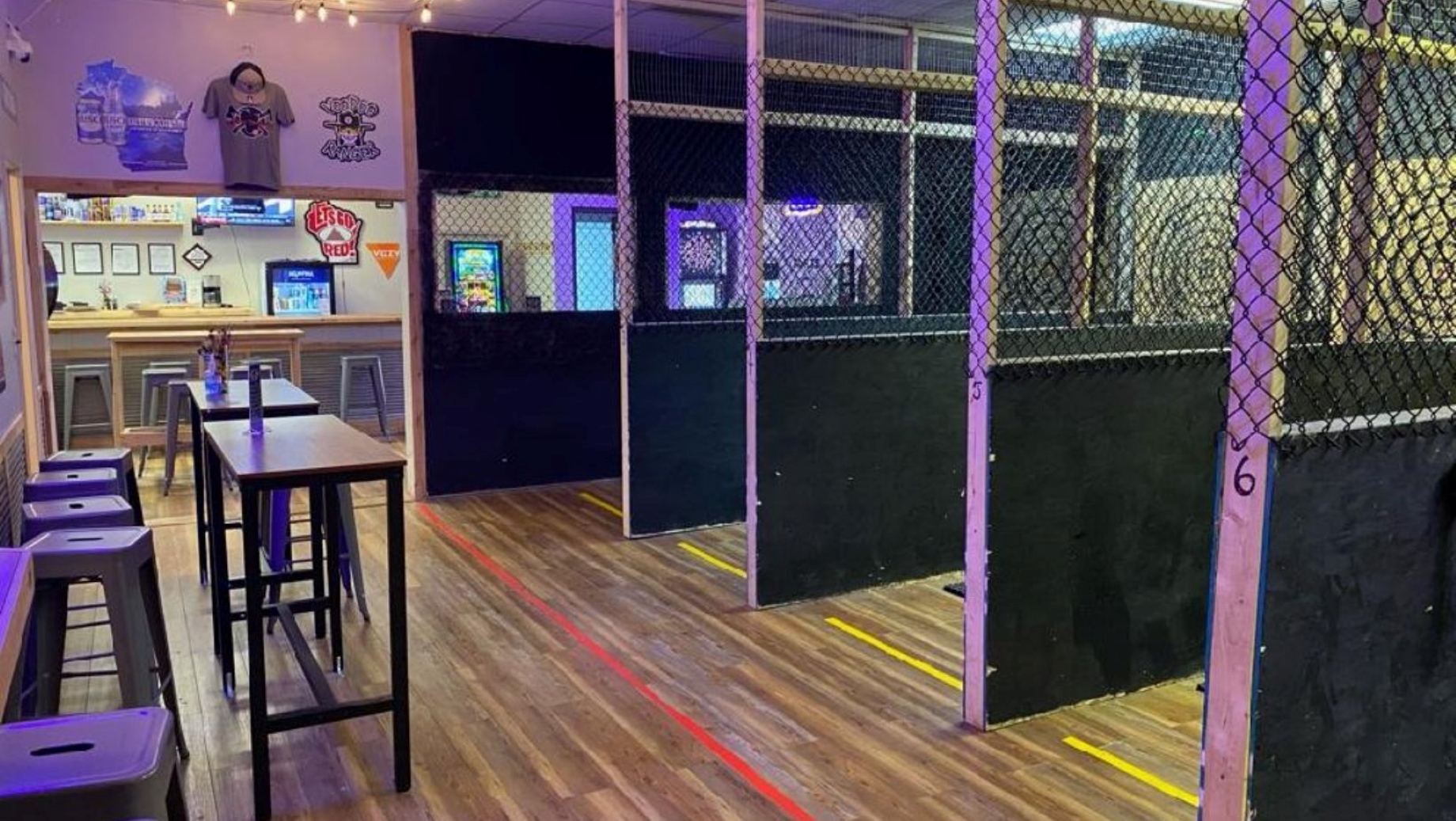 Indoor lanes at LG Axe Throwing