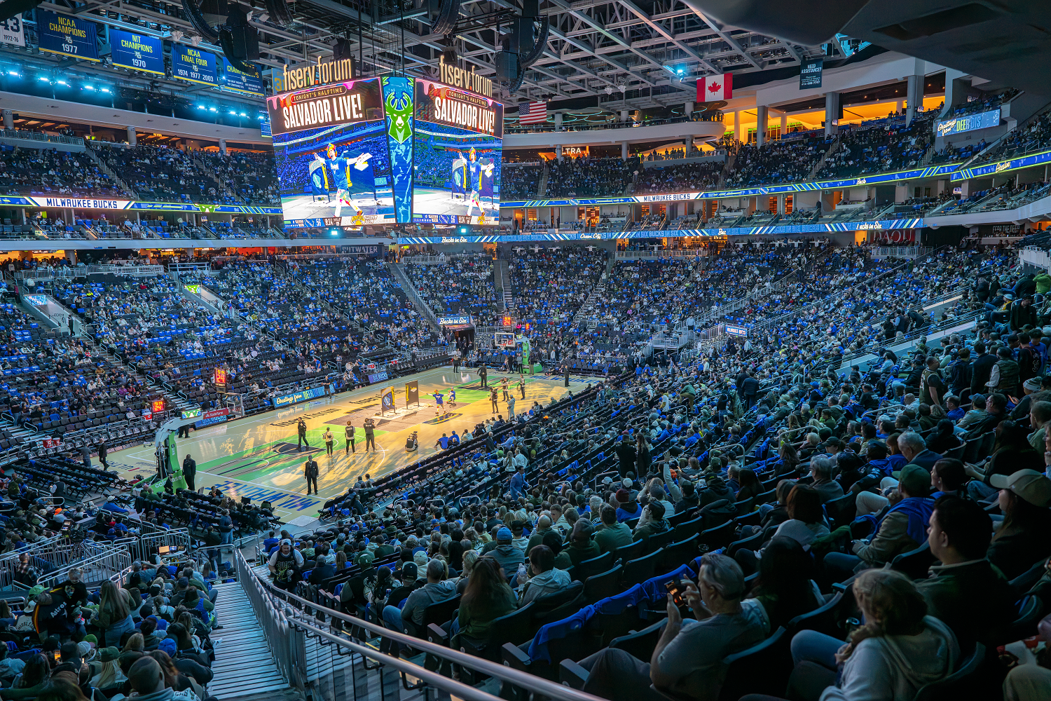 View from a seat at the Bucks game in Fiserv Forum in Milwaukee.