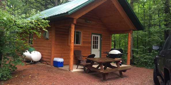 One of three cabins for rent