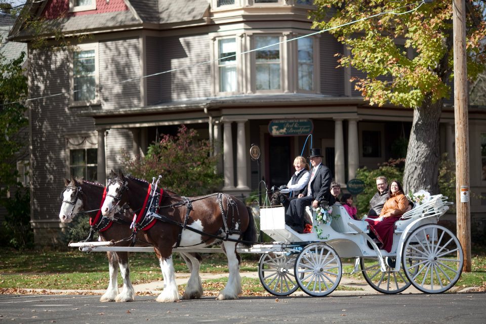 Carriage rides start at Columbus Carriage House Bed &amp; Breakfast, and travel through historic Columbus.
