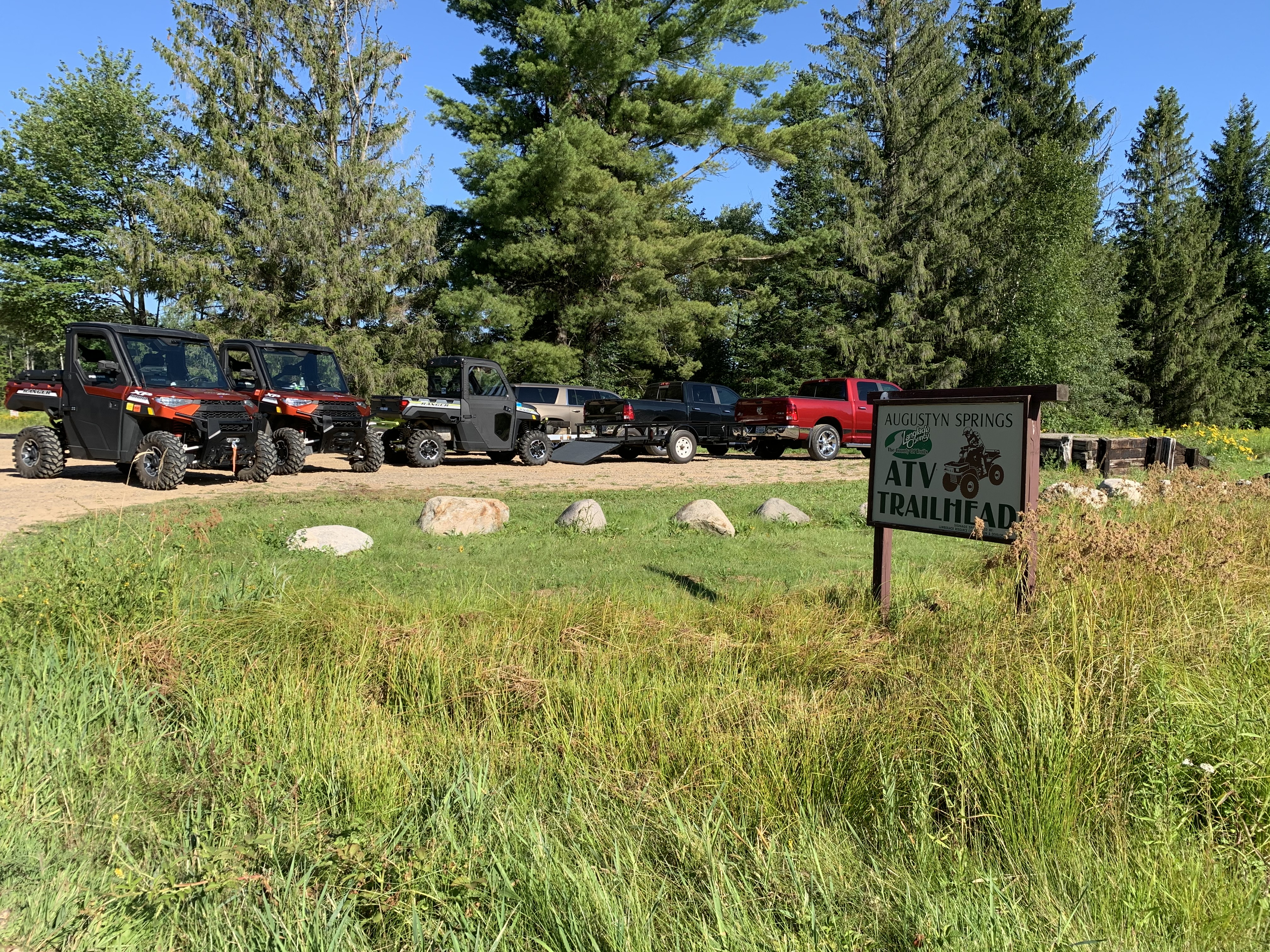 Situated just 8 miles northeast of Neva off Highway 45, the Augustyn Springs Trailhead on County Road A offers a ramp for easy loading and unloading—making it a convenient access point for exploring Langlade County’s scenic trails.