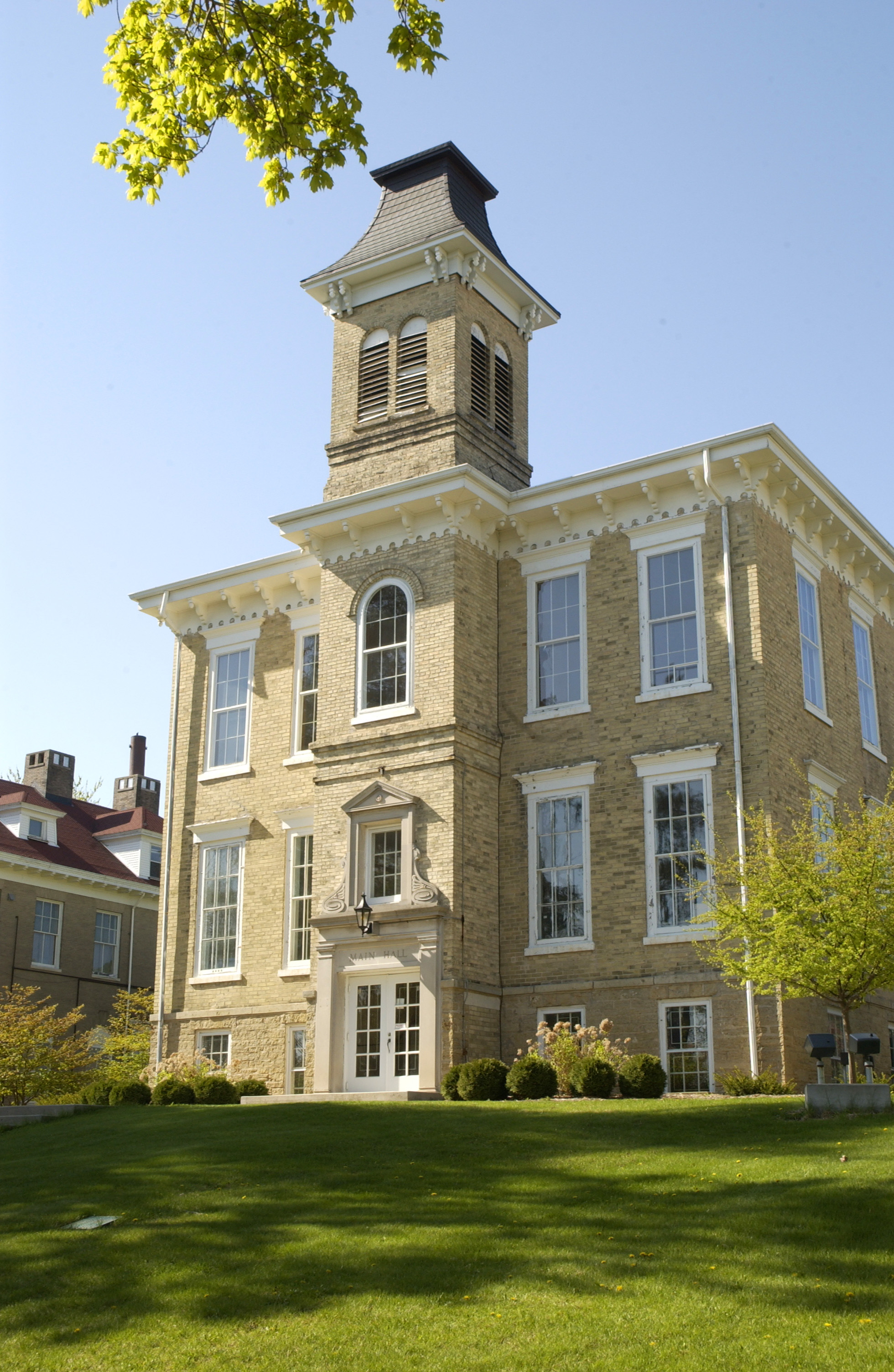 Main Hall on the former Milton College campus.  Photo by Rick Miller, Milton Courier.