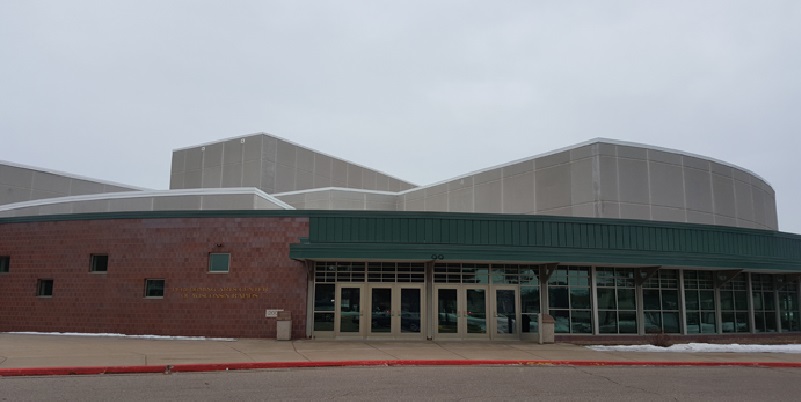 Outside entrance Performing Arts Center Wisconsin Rapids.