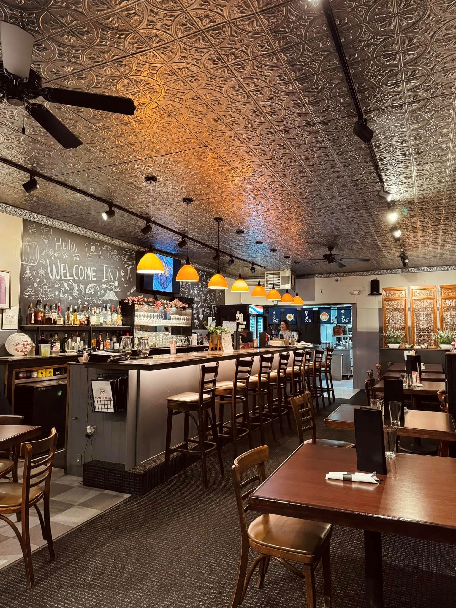 Interior dining room at Zaab Bistro