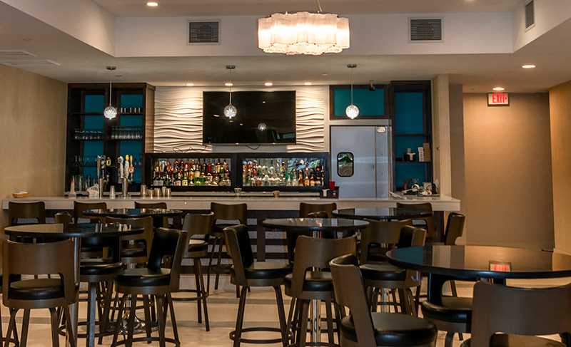 The lobby of the Kenosha Comedy Club.