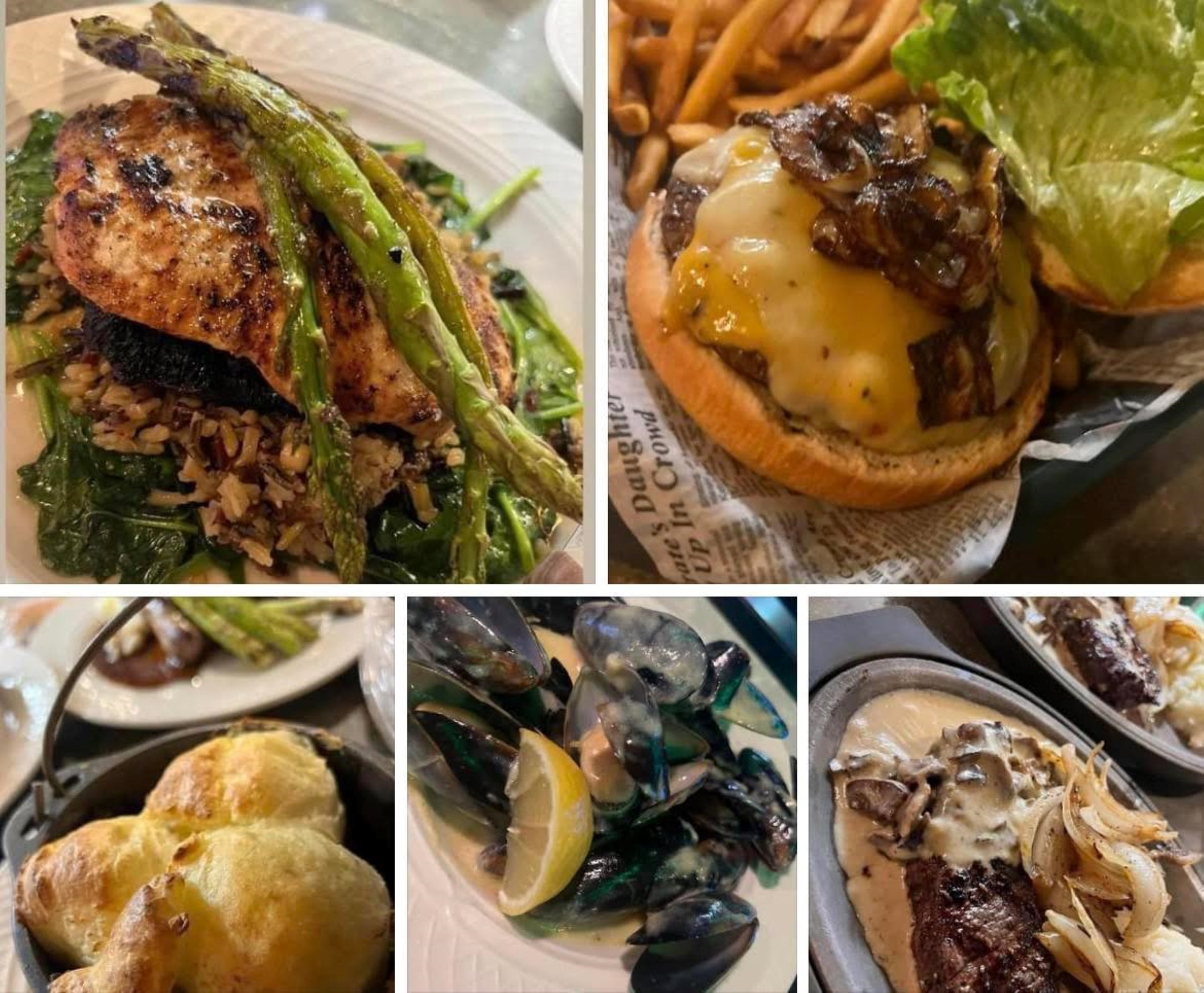 Menu items available at Foley's