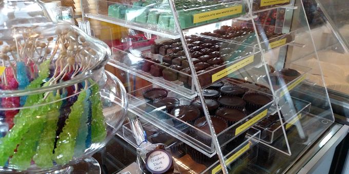 Try the tasty confections - including colorful rock candy, salt-water taffy, yummy chocolate truffles, and much more.